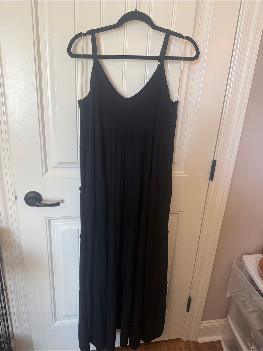 Zenana Women's Black Tiered Spaghetti-Strap Maxi Dress